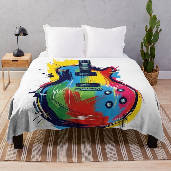 Item preview, Abstract Guitar Illustration – Colorful Street Art Music Design designed and sold by Timegraf.