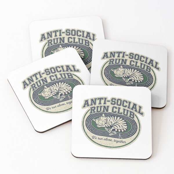 Item preview, Anti-Social Run Club Cat | Vintage Retro Introvert Sleeping Tabby designed and sold by rockyRG.