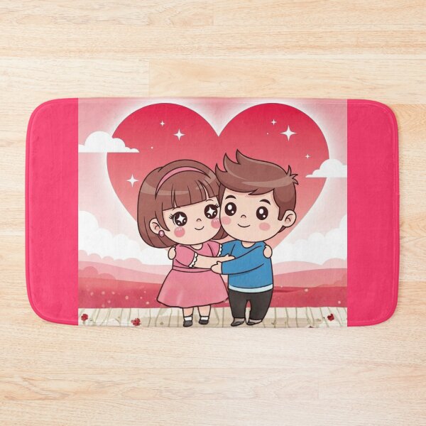 Item preview, Kawaii Chibi Couple Hugging Romantic Love Art designed and sold by Innova_Creations.