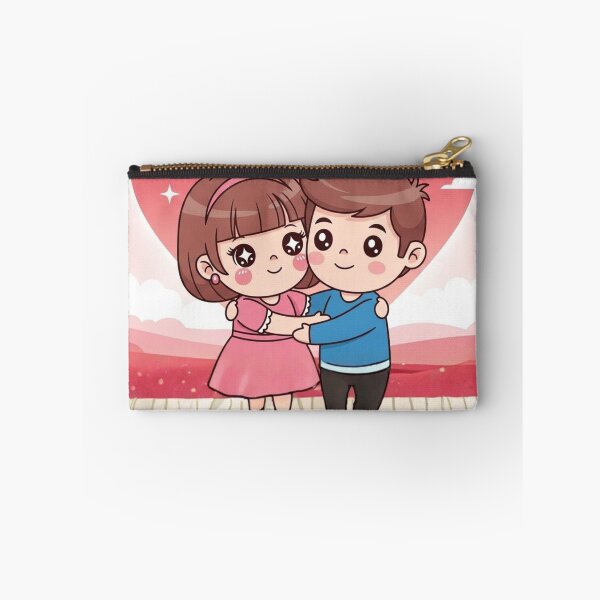 Item preview, Kawaii Chibi Couple Hugging Romantic Love Art designed and sold by Innova_Creations.