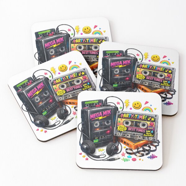 Item preview, Neon 90s Cassette Player Vibes – Retro Mixtape Nostalgia Art designed and sold by Backtrack Boutique.