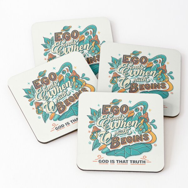Item preview, Ego Ends Where Truth Begins – Colorful Conscious Typography designed and sold by Zerendipya.