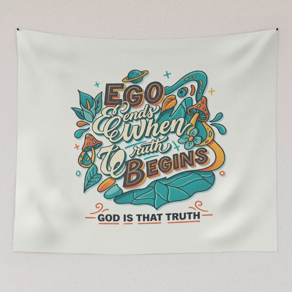 Item preview, Ego Ends Where Truth Begins – Colorful Conscious Typography designed and sold by Zerendipya.