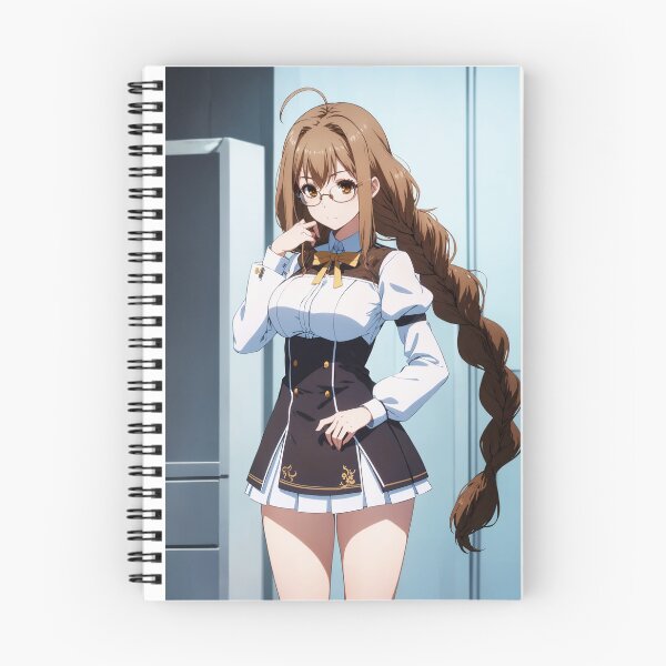Item preview, Touka Toudou Inspired Anime Girl – Long Braided Brown Hair Meganekko Art designed and sold by iloveanimechibi.