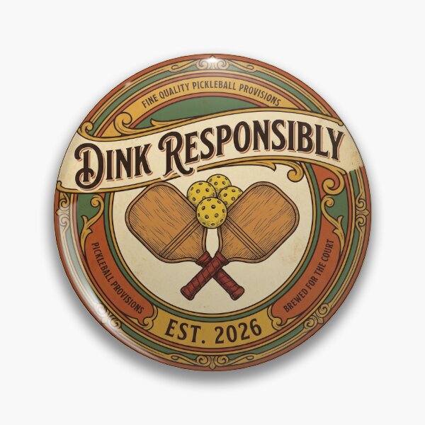 Item preview, Dink Responsibly Pickleball Retro Vintage Beer Label Tee designed and sold by rockyRG.