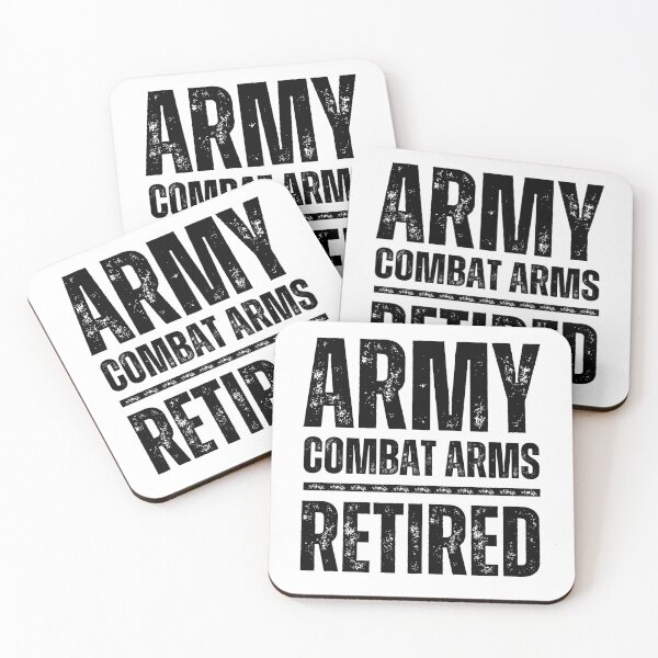 Item preview, Army Combat Arms Retired – Bold Military Veteran Tribute Design black worn look font designed and sold by GFamilyC.