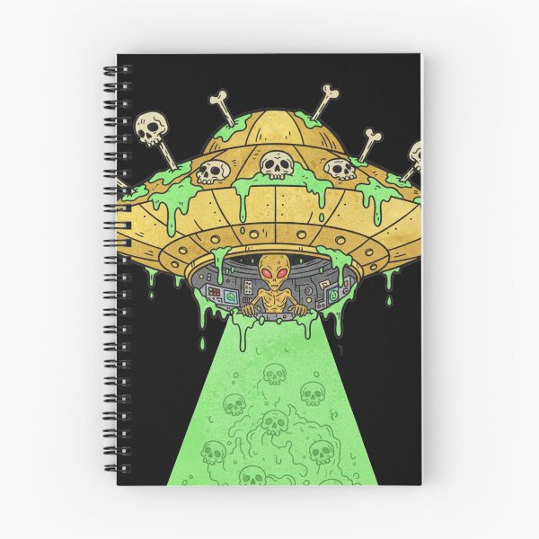 Item preview, Golden Alien UFO – Skull-Adorned Spaceship with Tractor Beam designed and sold by unthinkabletees.
