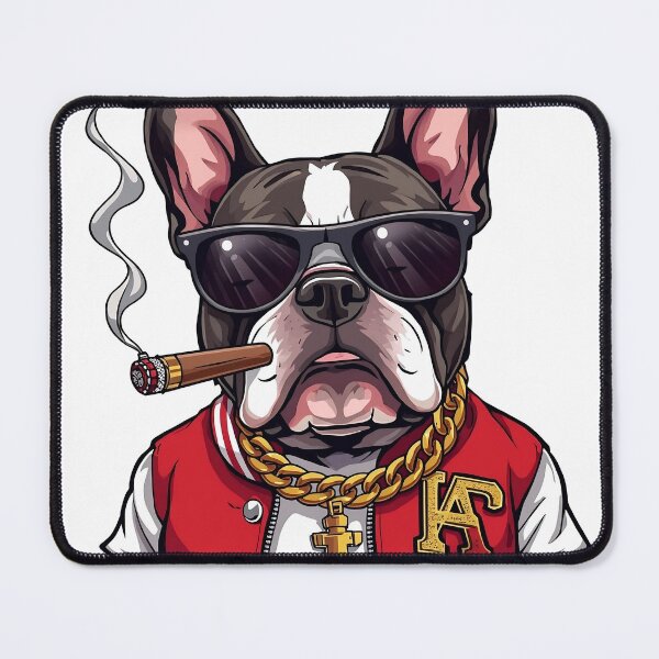 Item preview, Gangster French Bulldog - Urban Streetwear Boss with Cigar and Gold Chain designed and sold by Sastore.online .