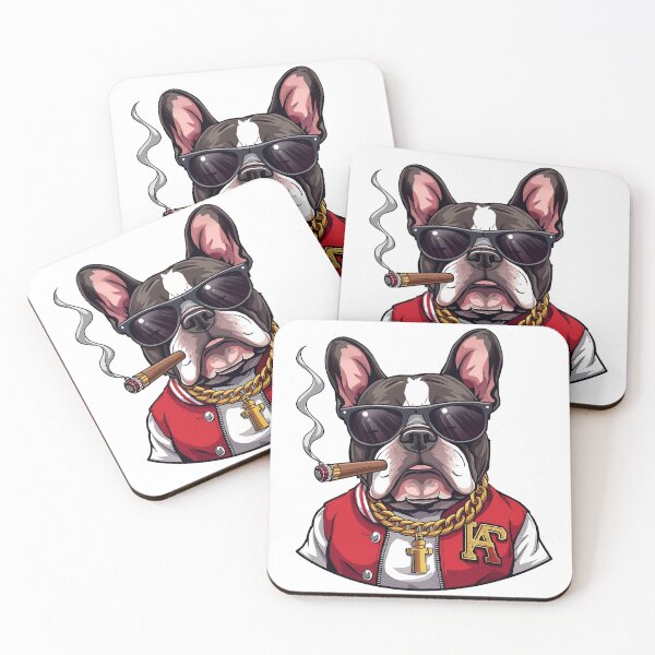 Item preview, Gangster French Bulldog - Urban Streetwear Boss with Cigar and Gold Chain designed and sold by Sastore.online .