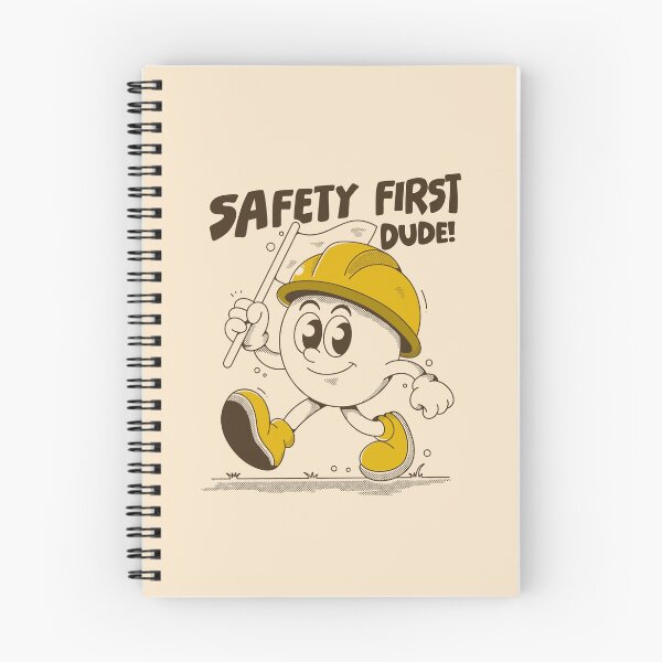 Item preview, Safety First Dude Retro Construction Cartoon Illustration designed and sold by adipra.