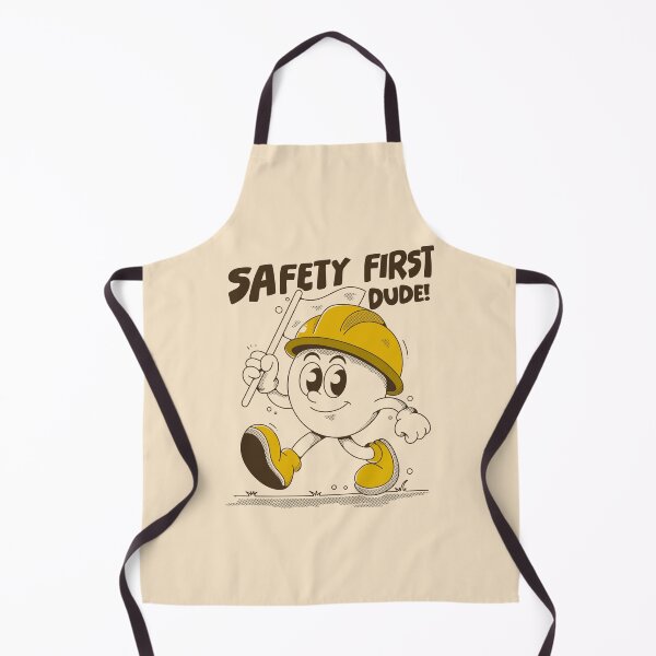 Item preview, Safety First Dude Retro Construction Cartoon Illustration designed and sold by adipra.