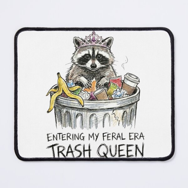 Item preview, Feral Era Raccoon Trash Queen Funny Watercolor Meme Tee designed and sold by rockyRG.