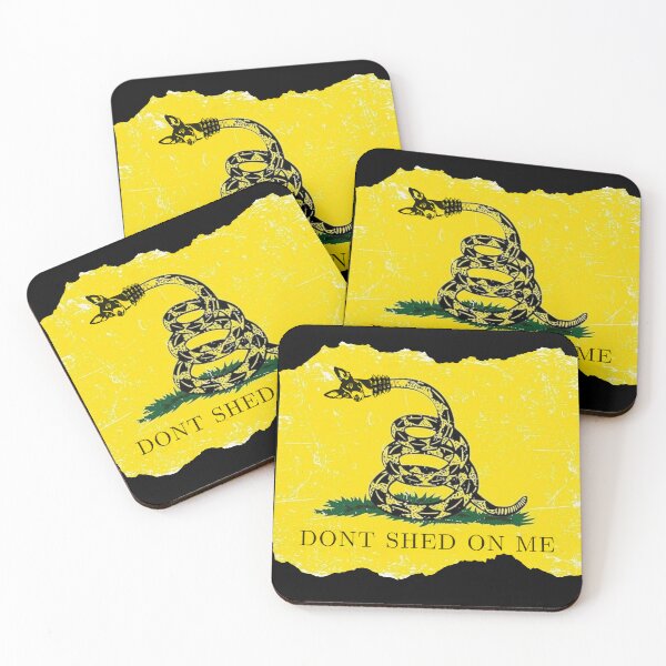 Item preview, Funny Dog "Don't Shed On Me" Parody Gadsden Flag designed and sold by DizzyButterfly.