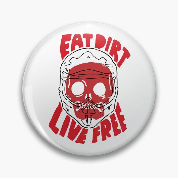 Item preview, Eat Dirt Live Free - Gritty Red Skull Biker Motto designed and sold by RNASstuff.