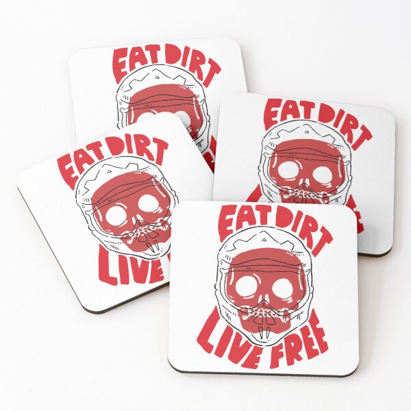 Item preview, Eat Dirt Live Free - Gritty Red Skull Biker Motto designed and sold by RNASstuff.
