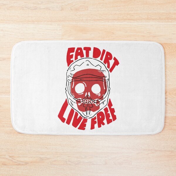 Item preview, Eat Dirt Live Free - Gritty Red Skull Biker Motto designed and sold by RNASstuff.