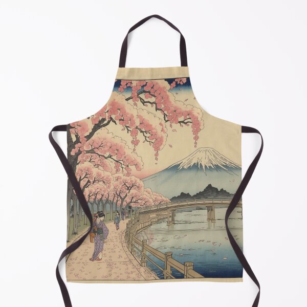 Item preview, Edo Period Ukiyoe Cherry Blossoms River Pathway with Mount Fuji designed and sold by Vandy Fullam.
