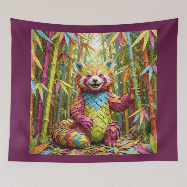 Item preview, Origami Red Panda in Origami Bamboo Grove designed and sold by Tridentulus.