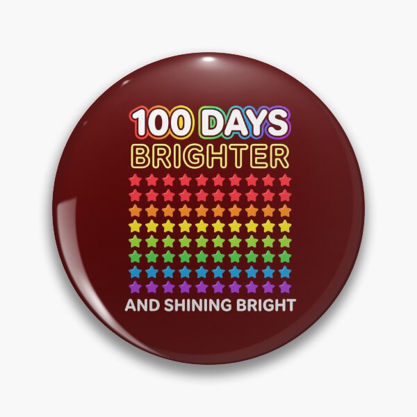 Item preview, Happy 100 Days Brighter - Colorful Rainbow Neon Stars & Shining Bright designed and sold by Abdeelol.