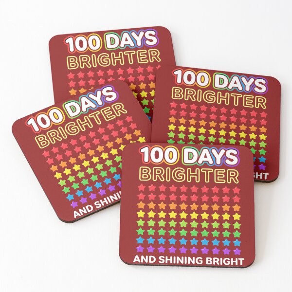 Item preview, Happy 100 Days Brighter - Colorful Rainbow Neon Stars & Shining Bright designed and sold by Abdeelol.