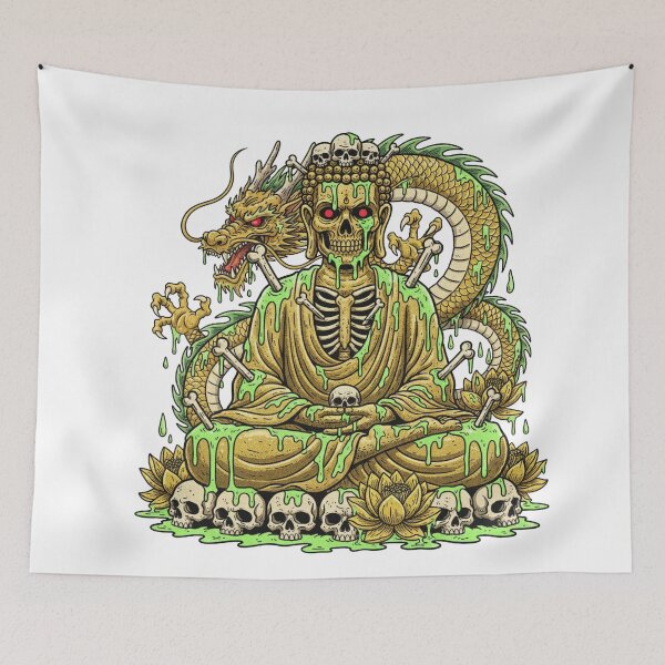 Item preview, Golden Skull Buddha – Dragon, Lotus, and the Ooze of Eternity designed and sold by unthinkabletees.