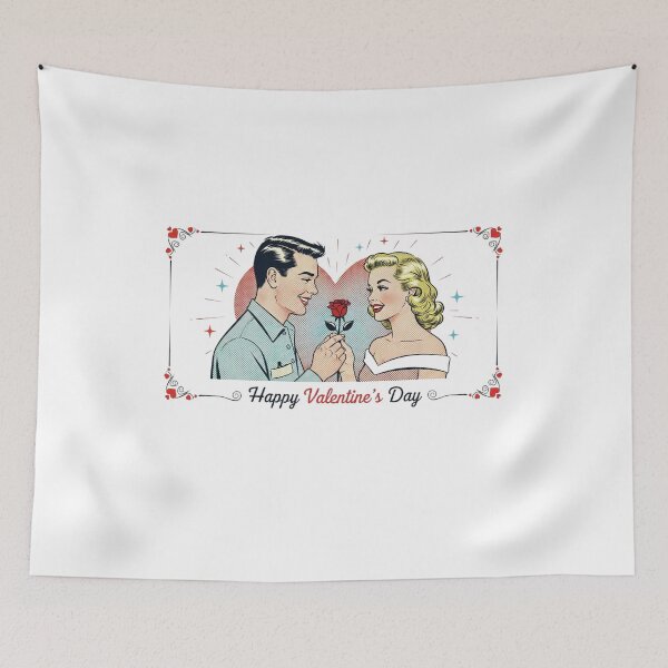 Item preview, Vintage Valentine Retro Couple Rose Pop Art designed and sold by Innova_Creations.