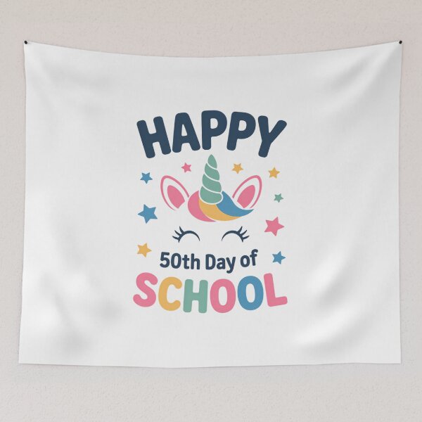 Item preview, Happy 50th Day Of School Unicorn designed and sold by IdunayaStore.
