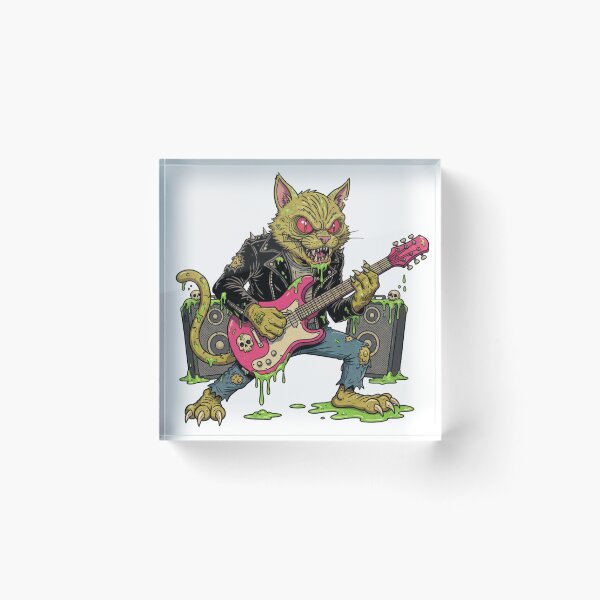 Item preview, Punk Rock Cat – Mean, Fierce, and Shredding designed and sold by unthinkabletees.