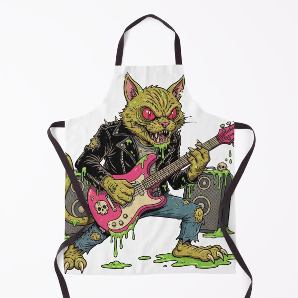 Item preview, Punk Rock Cat – Mean, Fierce, and Shredding designed and sold by unthinkabletees.