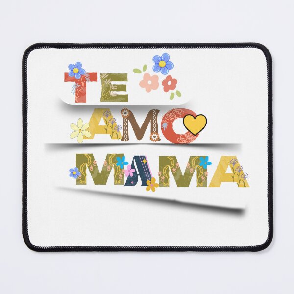 Item preview, Te Amo Mamá | I Love You Mom – Colorful Floral Lettering with Black Shadow designed and sold by Aura Design.