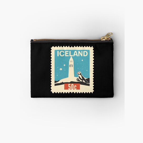Item preview, Vintage Iceland Postage Stamp Art - Hallgrimskirkja & Puffin designed and sold by tiigerdad.