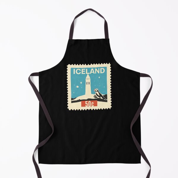 Item preview, Vintage Iceland Postage Stamp Art - Hallgrimskirkja & Puffin designed and sold by tiigerdad.