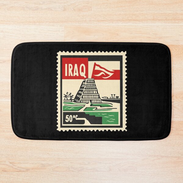 Item preview, Vintage Iraq Postage Stamp Art - Ancient Ziggurat & River designed and sold by tiigerdad.