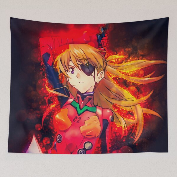 Item preview, Asuka Langley Soryu Neon Genesis Evangelion Fiery Battle Suit Warrior Anime Girl designed and sold by thedarvills.