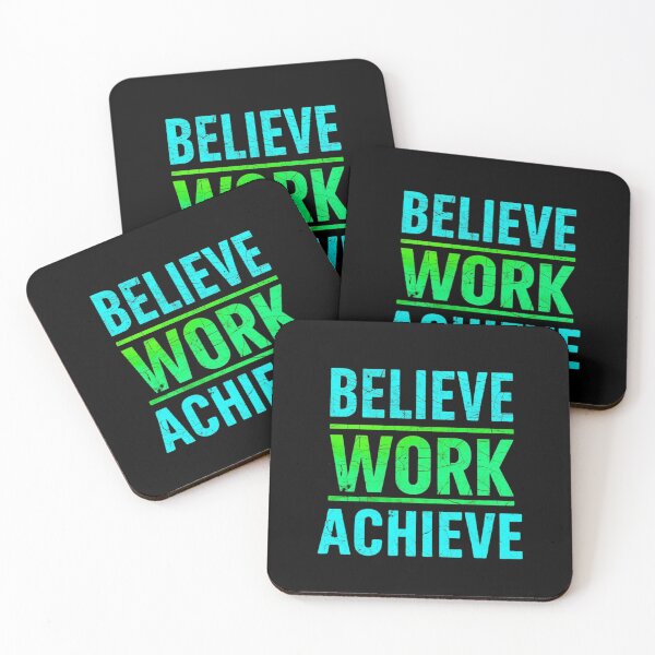 Item preview, Believe Work Achieve Motivational Fitness Quote designed and sold by LakLuxe studio .