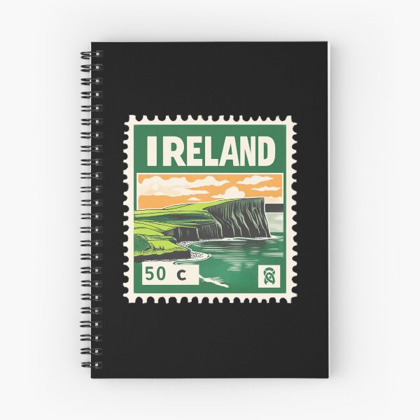 Item preview, Vintage Ireland Postage Stamp Art - Cliffs of Moher Coast designed and sold by tiigerdad.