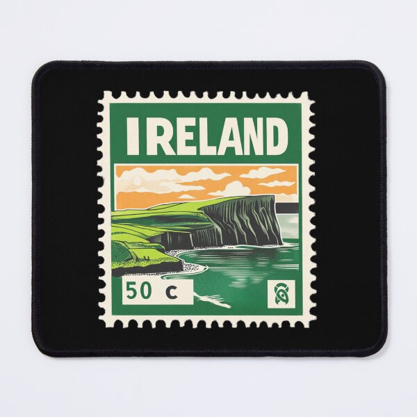 Item preview, Vintage Ireland Postage Stamp Art - Cliffs of Moher Coast designed and sold by tiigerdad.