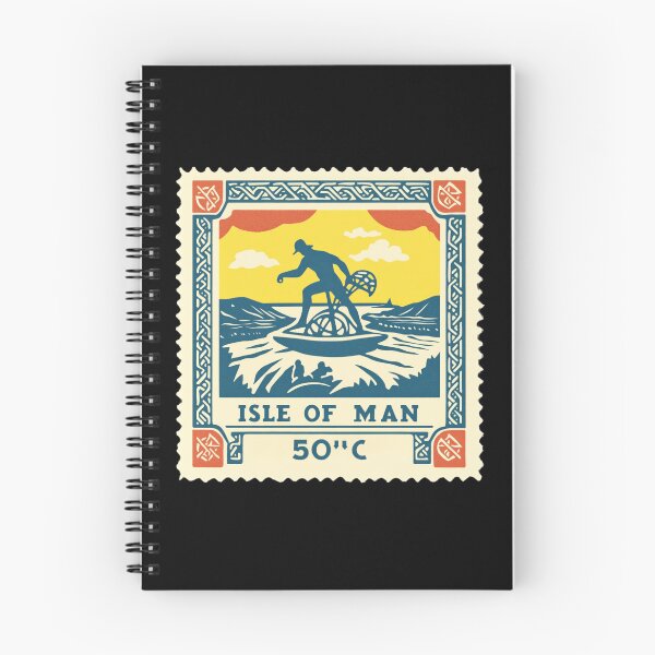 Item preview, Vintage Isle of Man Postage Stamp Art - Celtic Knot & Cycling designed and sold by tiigerdad.