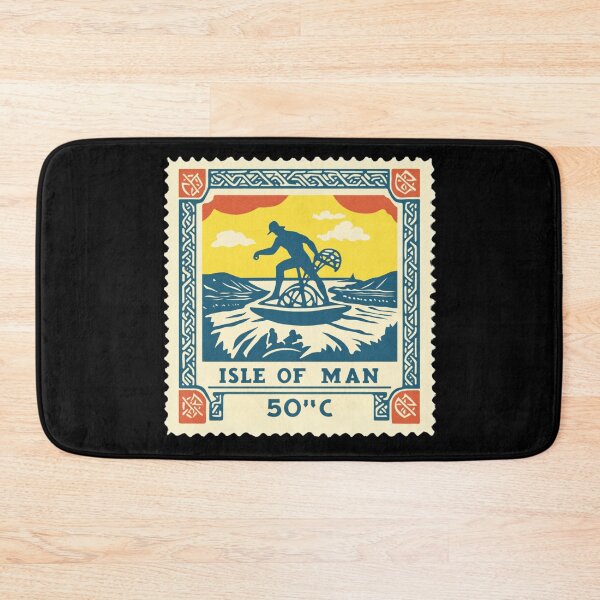 Item preview, Vintage Isle of Man Postage Stamp Art - Celtic Knot & Cycling designed and sold by tiigerdad.