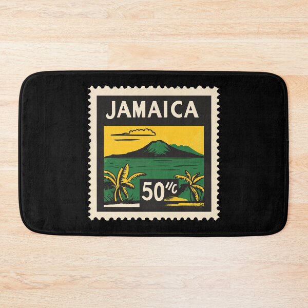 Item preview, Vintage Jamaica Postage Stamp Art - Blue Mountains & Tropical Palms designed and sold by tiigerdad.