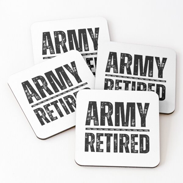 Item preview, Army Retired – Bold Military Veteran Tribute Design black worn look font designed and sold by GFamilyC.