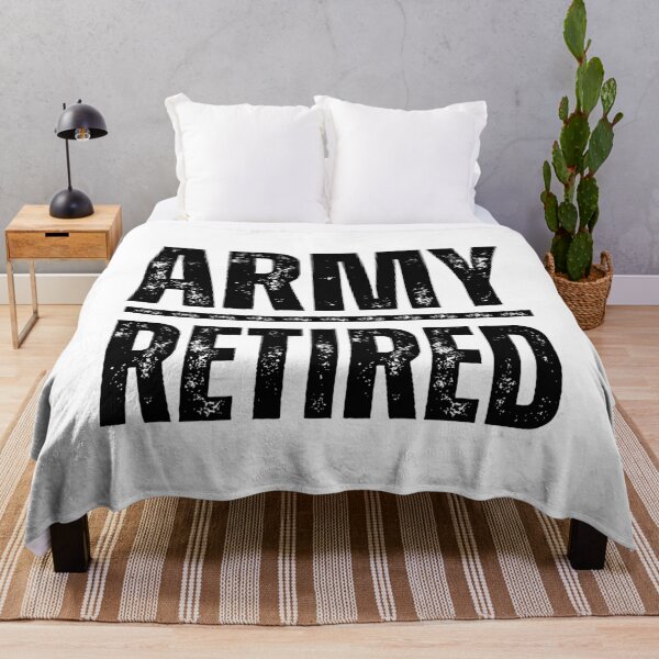 Item preview, Army Retired – Bold Military Veteran Tribute Design black worn look font designed and sold by GFamilyC.