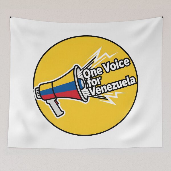 Item preview, Megaphone with Venezuelan Flag Colors on Yellow Circular Background designed and sold by homydesign.