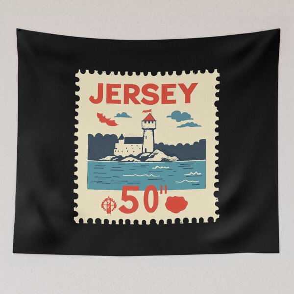 Item preview, Vintage Jersey Postage Stamp Art - Elizabeth Castle Island Fortress designed and sold by tiigerdad.