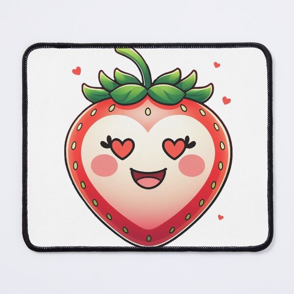 Item preview, Cute Emoji Style Strawberry with Heart Eyes Valentine Sticker on White Background designed and sold by BankMano.