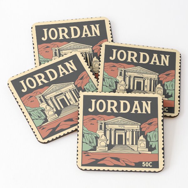 Item preview, Vintage Jordan Postage Stamp Art - Petra Treasury & Rose City designed and sold by tiigerdad.