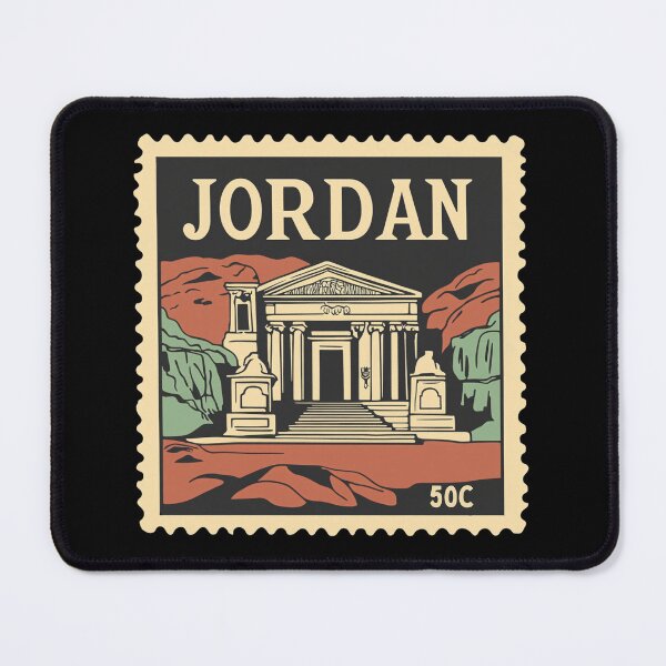 Item preview, Vintage Jordan Postage Stamp Art - Petra Treasury & Rose City designed and sold by tiigerdad.