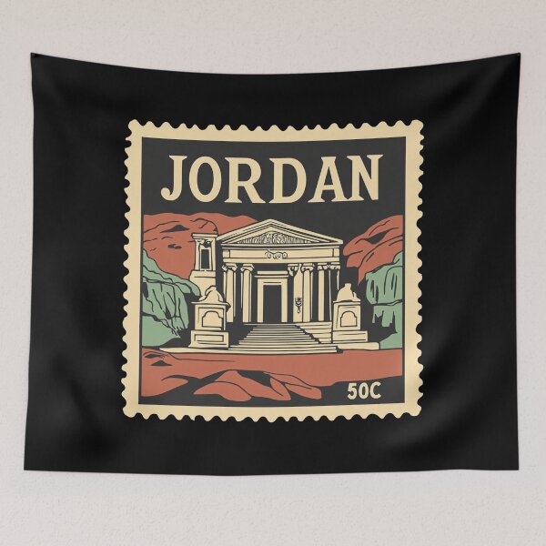 Item preview, Vintage Jordan Postage Stamp Art - Petra Treasury & Rose City designed and sold by tiigerdad.