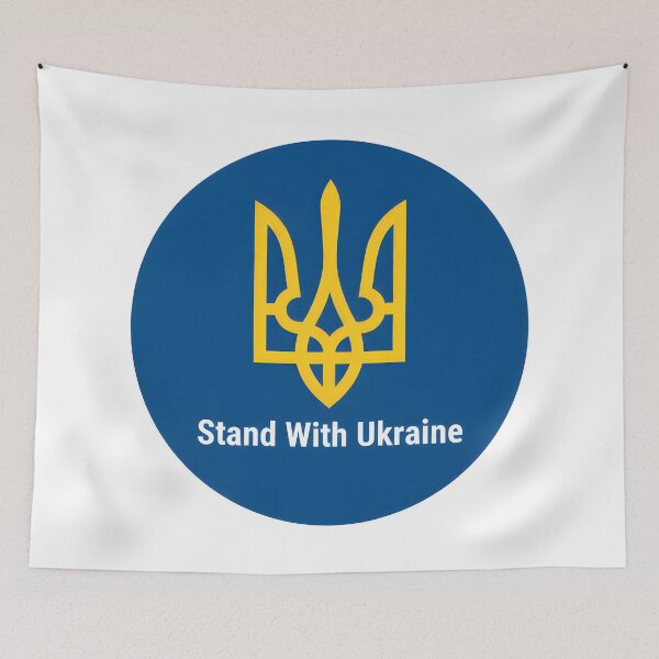 Item preview, Circular Stand With Ukraine Sticker Featuring National Emblem designed and sold by homydesign.