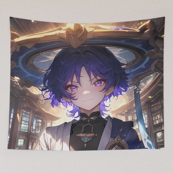 Item preview, Scaramouche Genshin Impact Anime Boy Dark Mystery designed and sold by thedarvills.